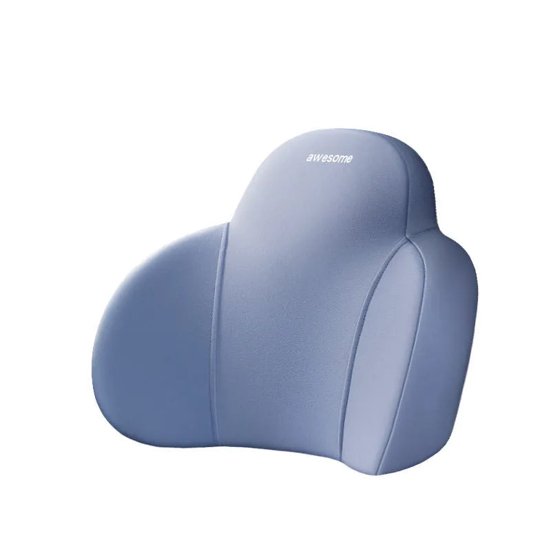 High-grade automotive headrest lumbar support pillow with memory foam filler and cotton cover in aircraft upgrade colour for car seat use