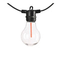 Outdoor waterproof string lights with 10 A60 transparent meteor bulbs on 5m cable