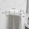 Nordic non-perforated folding towel rack in black or white for bathroom installation without drilling