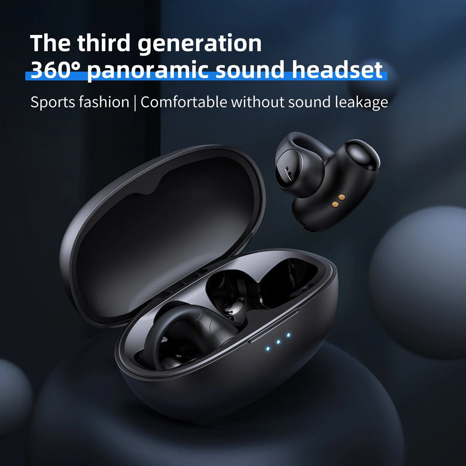 T306 black and white wireless Bluetooth sports gaming headset with ear hook design