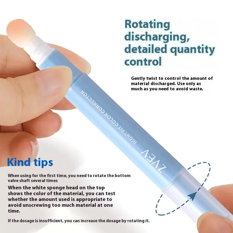 Concealer cream with sponge brush applicator showing three colour shade options