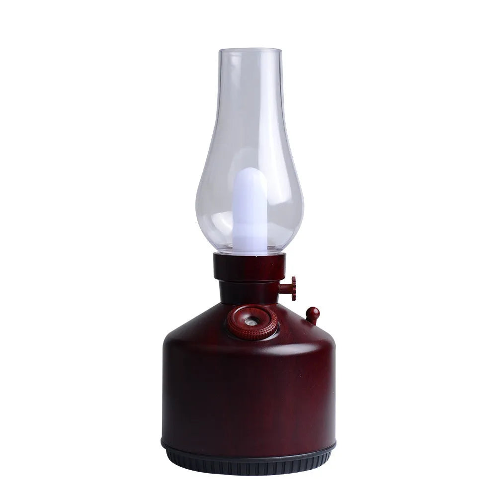 Kerosene lamp shaped ultrasonic air humidifier for home bar with USB power and timer