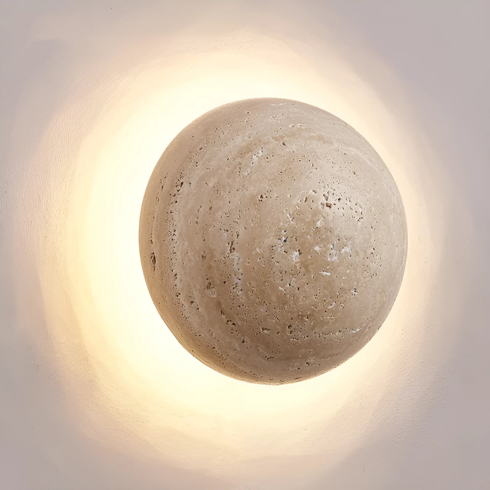 Yellow cave stone semicircle wall lamp with vintage design and pull switch
