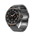 Smart watch with health monitoring sensors showing blood pressure, heart rate and oxygen readings on display