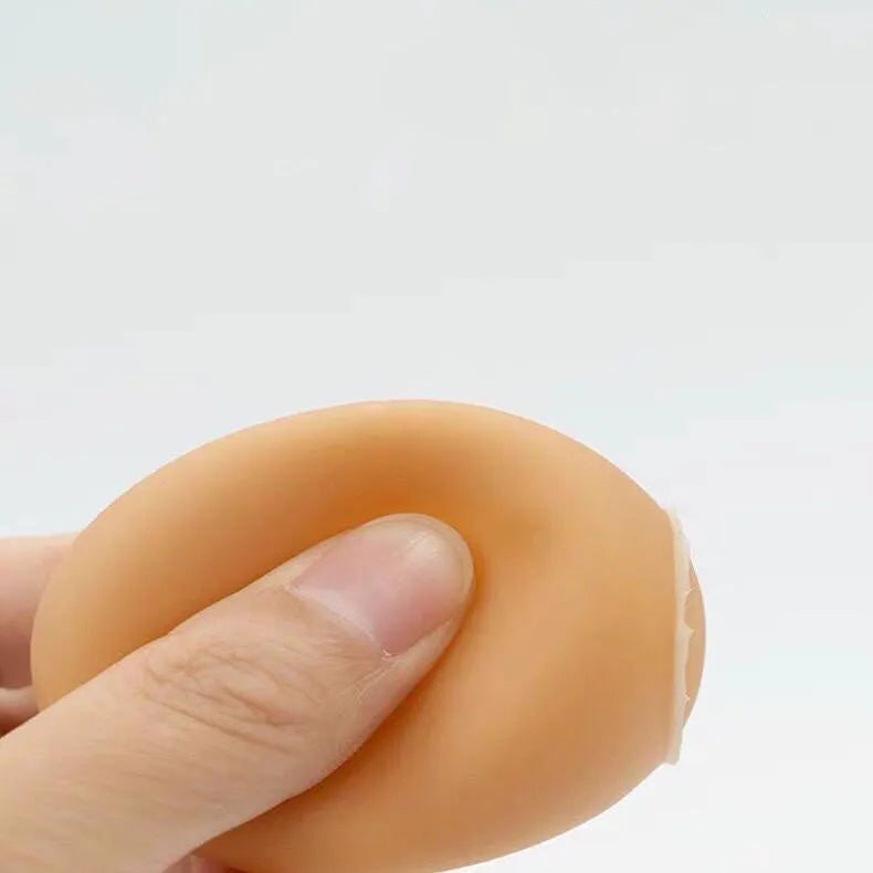 Simulation egg dog toy with light-up features and textured surface for tooth cleaning
