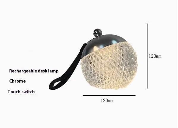 Portable LED touch desk lamp with dimmable lighting in chrome, gold, black, brown, or white