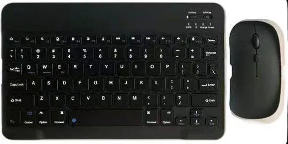 10-inch Bluetooth wireless keyboard and mouse set in various colour options with connectivity accessories