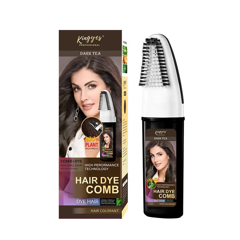 Easy Coloring Comb hair dye bottle with comb applicator in Brown, Dark Brown, and Wine Red 200ml options.