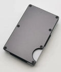 Aluminium alloy grey carbon fibre slim wallet with RFID blocking card slot