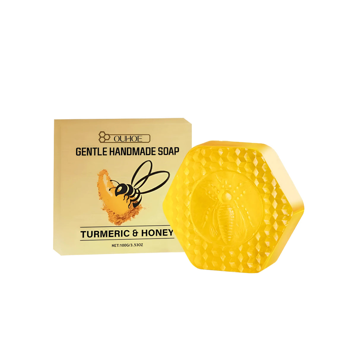 100g turmeric detoxification soap bar with honey and botanical ingredients