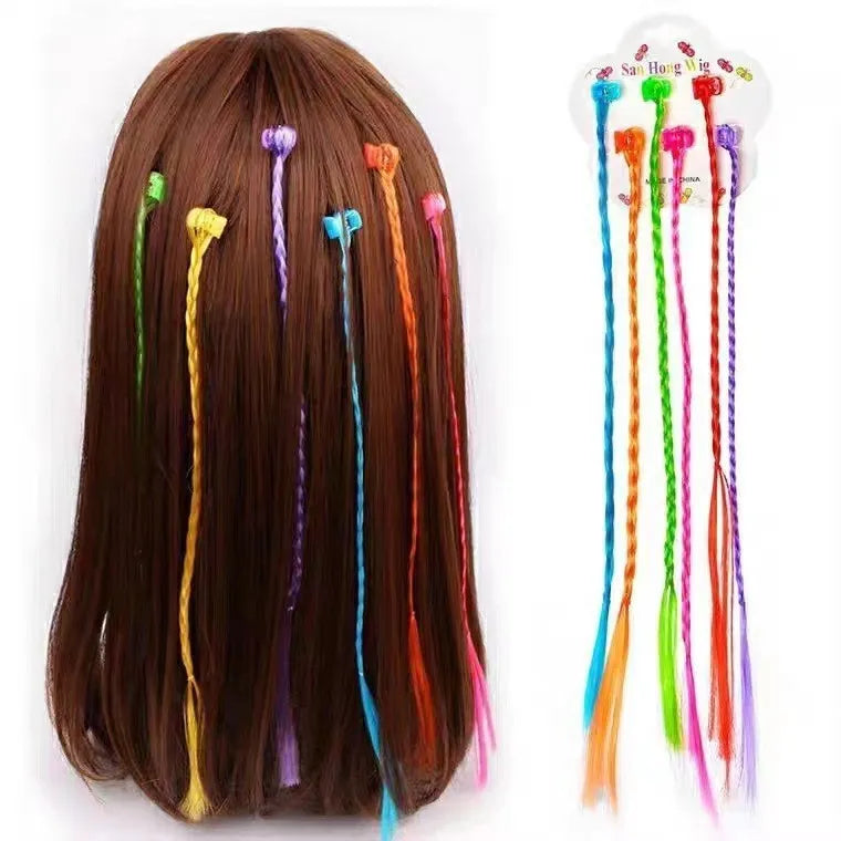 South Korea children's ins style twist braid barrettes rainbow colour series bow shape 12 pack