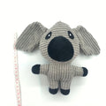 Colourful animal-shaped plush dog chew toy with squeaker for small dogs.