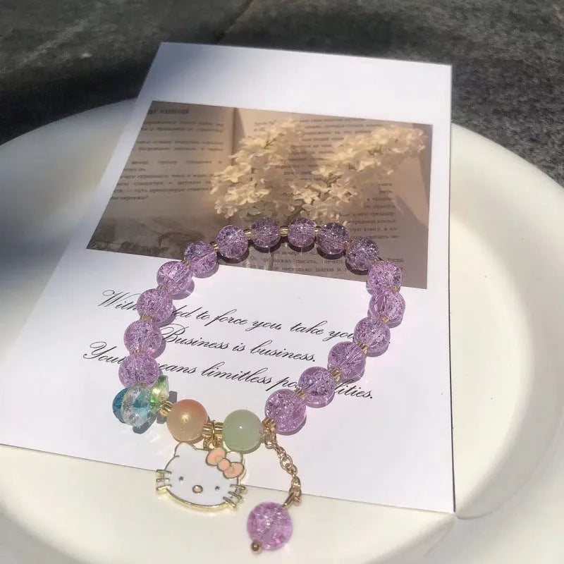 Chinese style glass bamboo leaf bracelet for women with manual craft details.