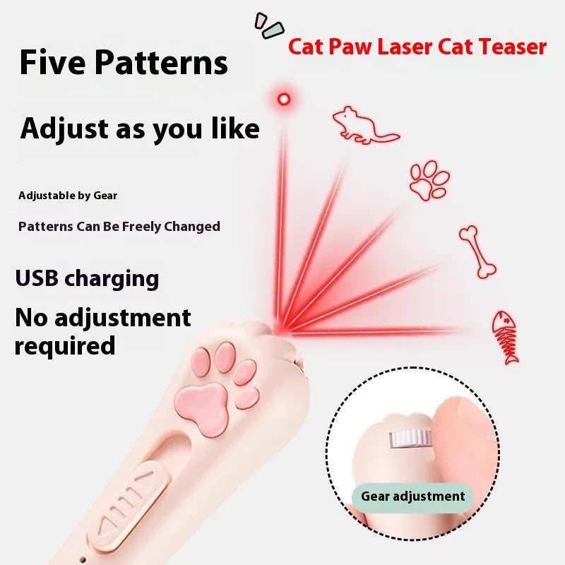 Plastic cat pen light charging toy in cream white, pink or sky blue colours with self-hi relieving stuffy feature