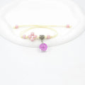 Glass dried flower bracelet with large 1.4cm beads containing real preserved flowers in various colours