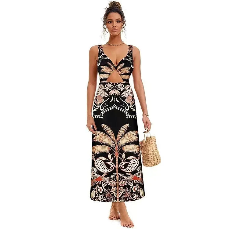 Women's black and yellow one-piece swimsuits and one-shoulder swimsuit on a mannequin.