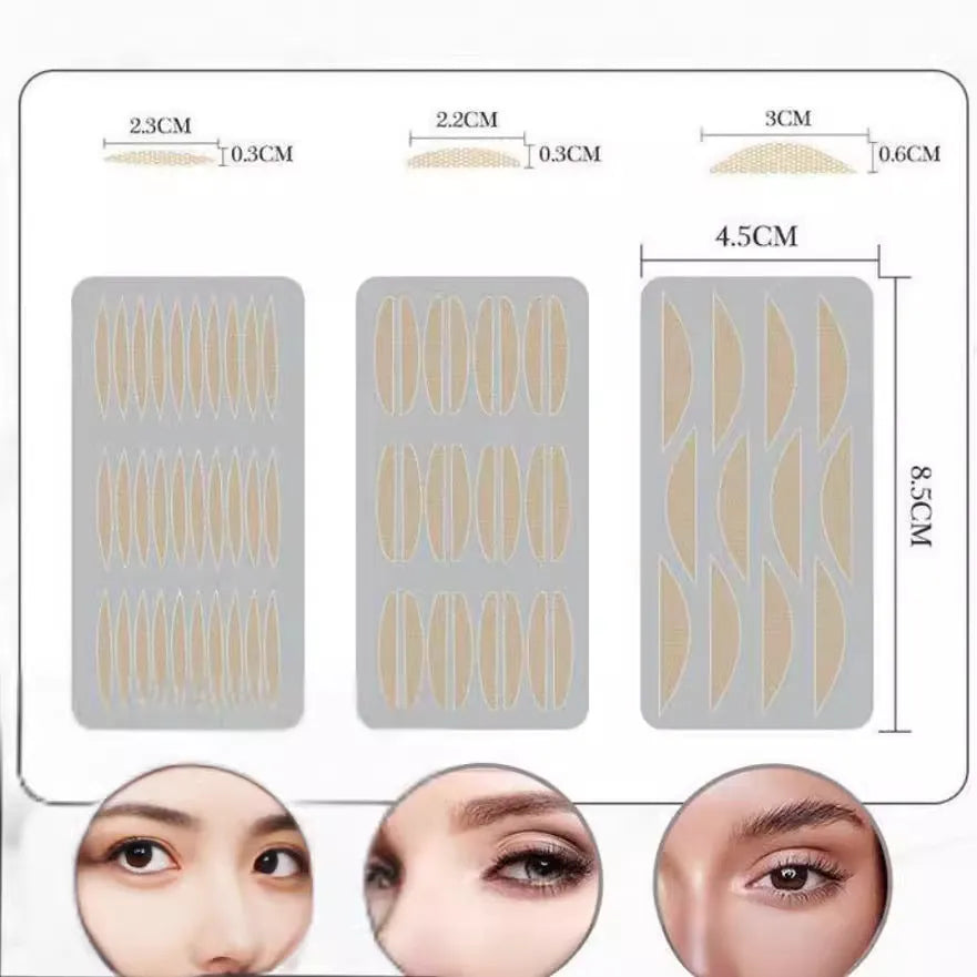 No glue eyelid sticker box showing three size options L, M and S for temporary eyelid support