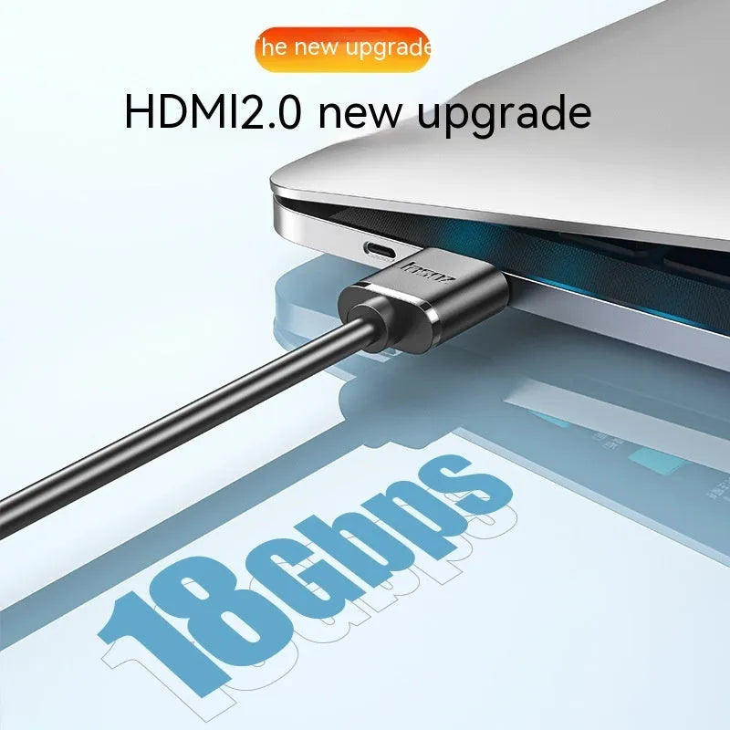 HDMI video cable with gold-plated connectors and thin black cable, available in multiple lengths