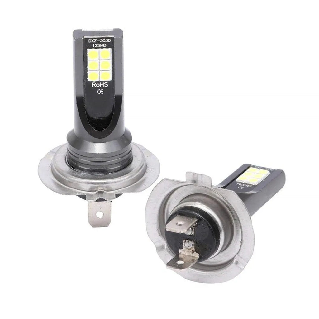 H7 110W LED fog lights with aluminium housing and white 3030 SMD LEDs for automotive applications
