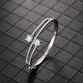 Women's fashion multi-layer copper bracelet with inlaid zircon stones, casual style, colour option shown