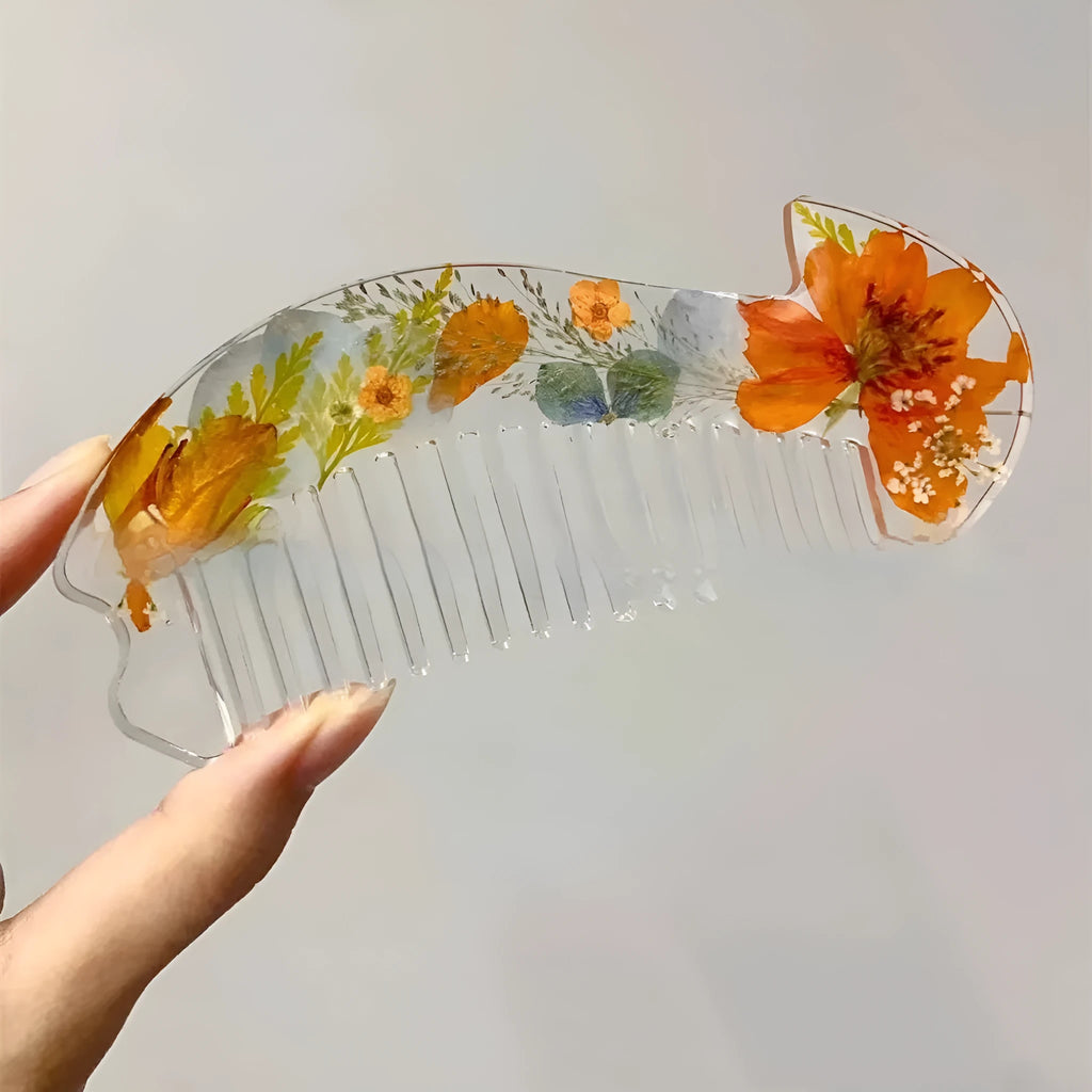 Crystal glue mirror glossy comb made of resin under 10cm with shiny finish, available in multiple colours
