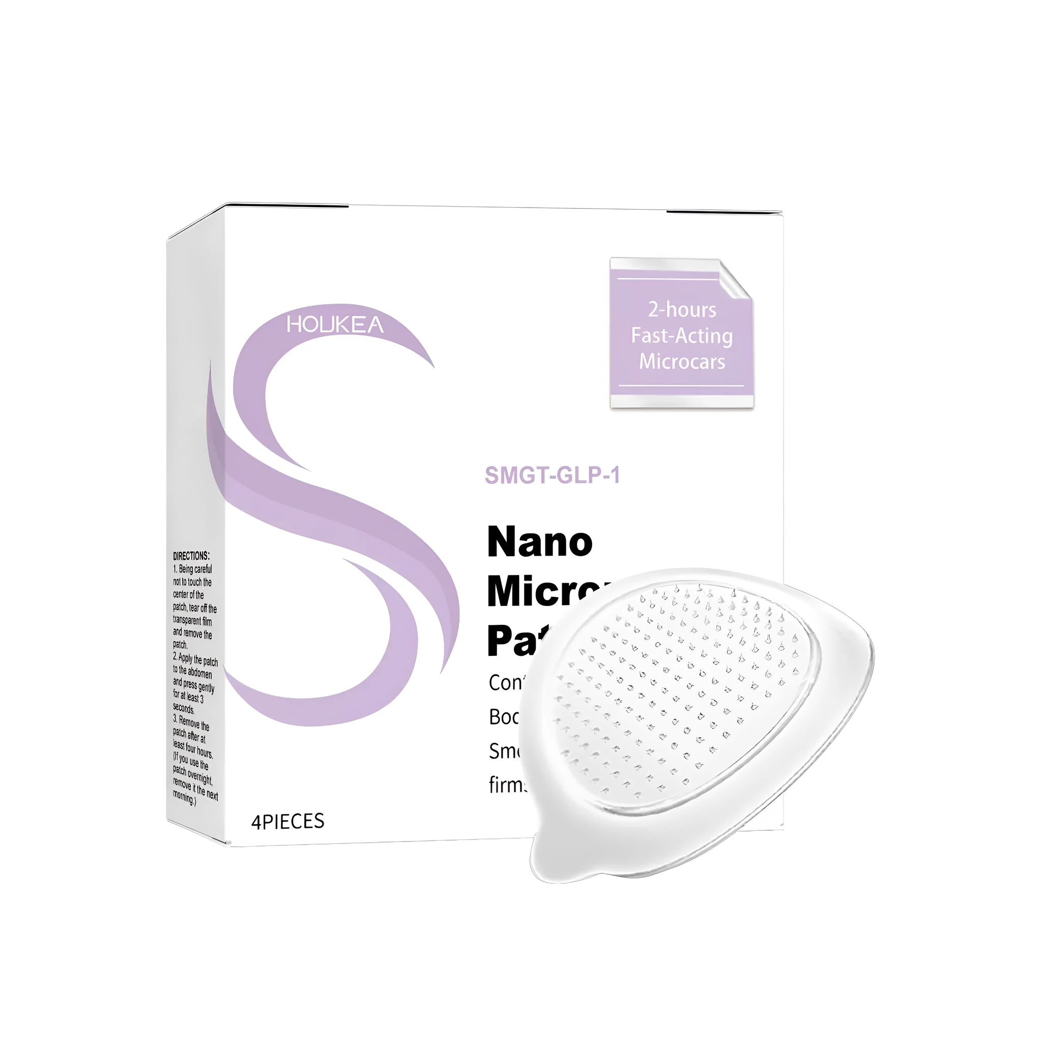 Four nano microneedle patches for skincare with ginger and mugwort root ingredients.