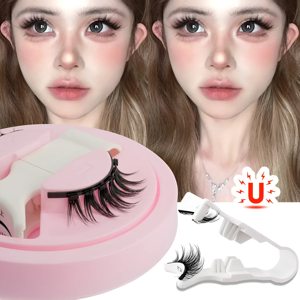 Reusable waterproof false eyelashes with glue-free band in five thickness specifications
