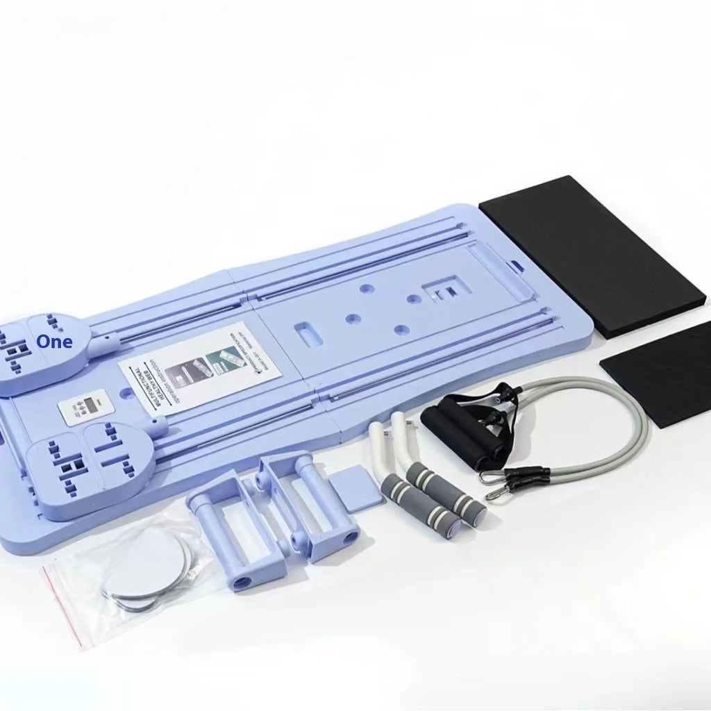 Purple, black, and pink foldable PP plastic belly panel fitness board for abdominal exercises.