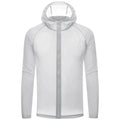 Sun protection shell jacket for women and men in solid colour, hooded nylon quick-dry waterproof windproof reflective outdoor coat