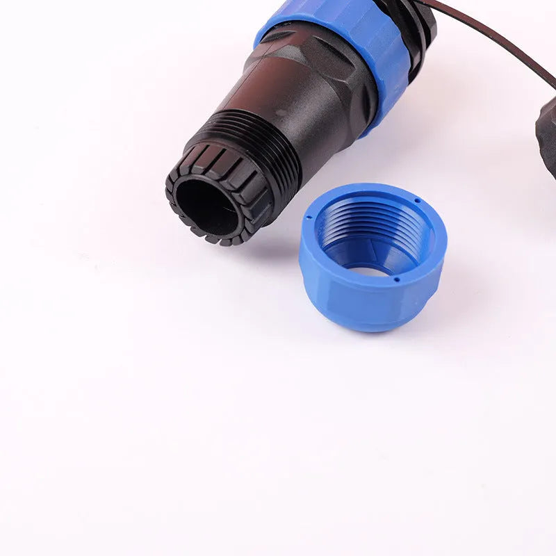 LD12 2-core aviation waterproof connector with PA6 shell and copper pins