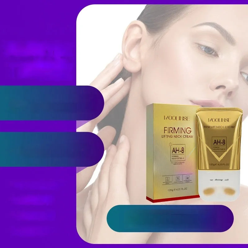 Neck moisturising cream jar with beauty massage roller for dry skin application