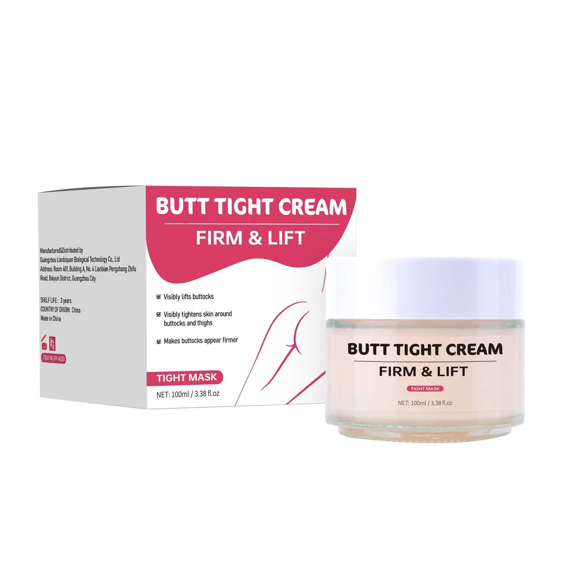 100ml bottle of hip tightening cream with FP-A020 specification for body contouring treatment