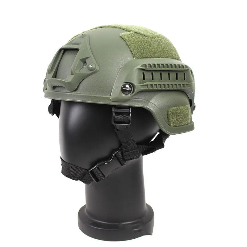 Youth tactical helmet in PP plastic, 53-57cm head size, sand colour for summer camp