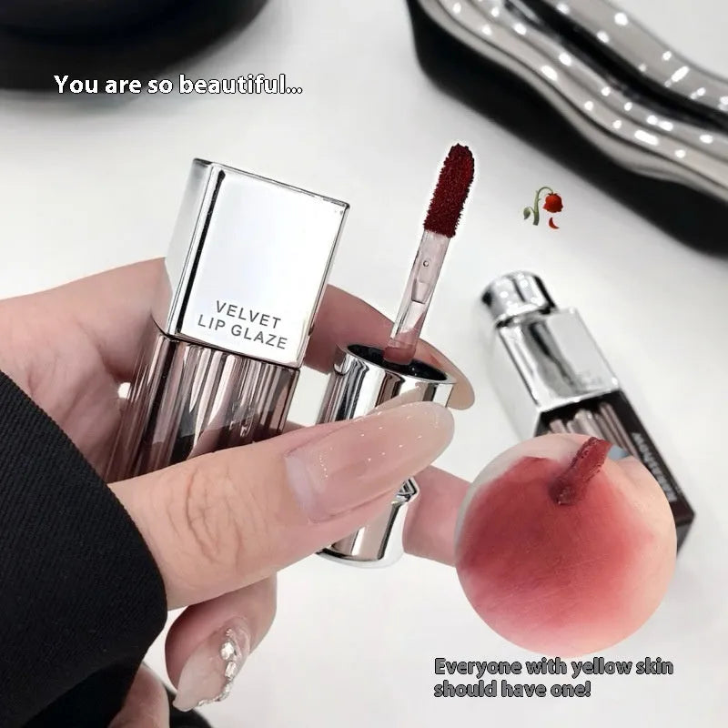 Kakashow matte soft mist velvet lip paint lipstick in six colour options showing 1.8g net content.