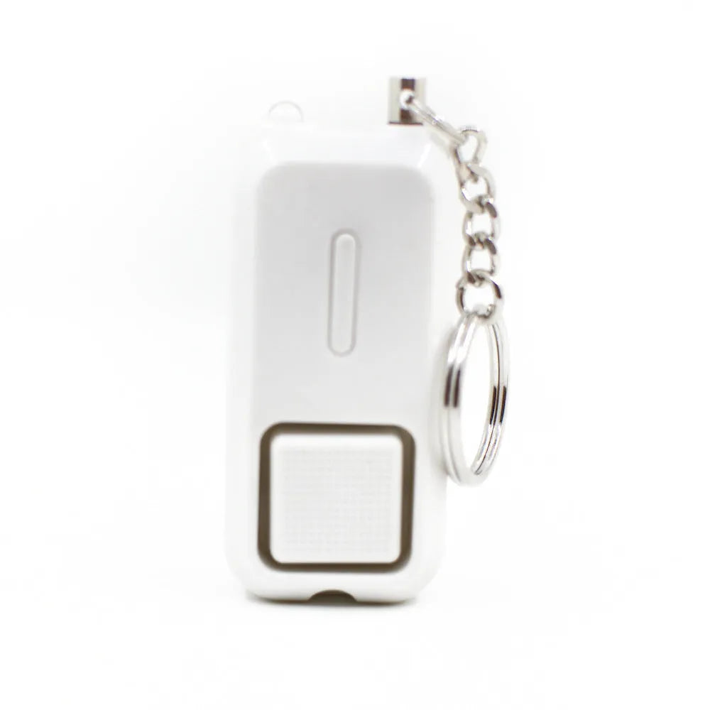 ZQ-202 personal safety alarm in pink colour showing compact keychain design for women's protection