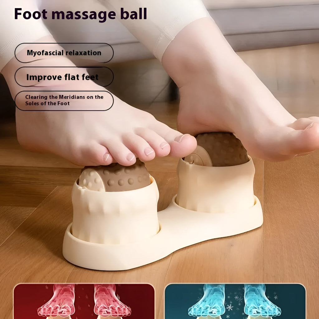 Massage ball cold hot compress tool in caramel mocha colour with double ball design for muscle relaxation