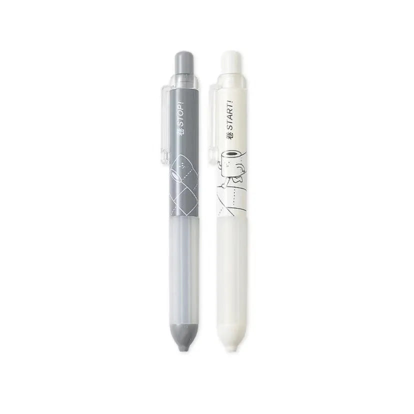 Black and white 0.5mm mechanical pencils with cloud grip on a minimalist background.