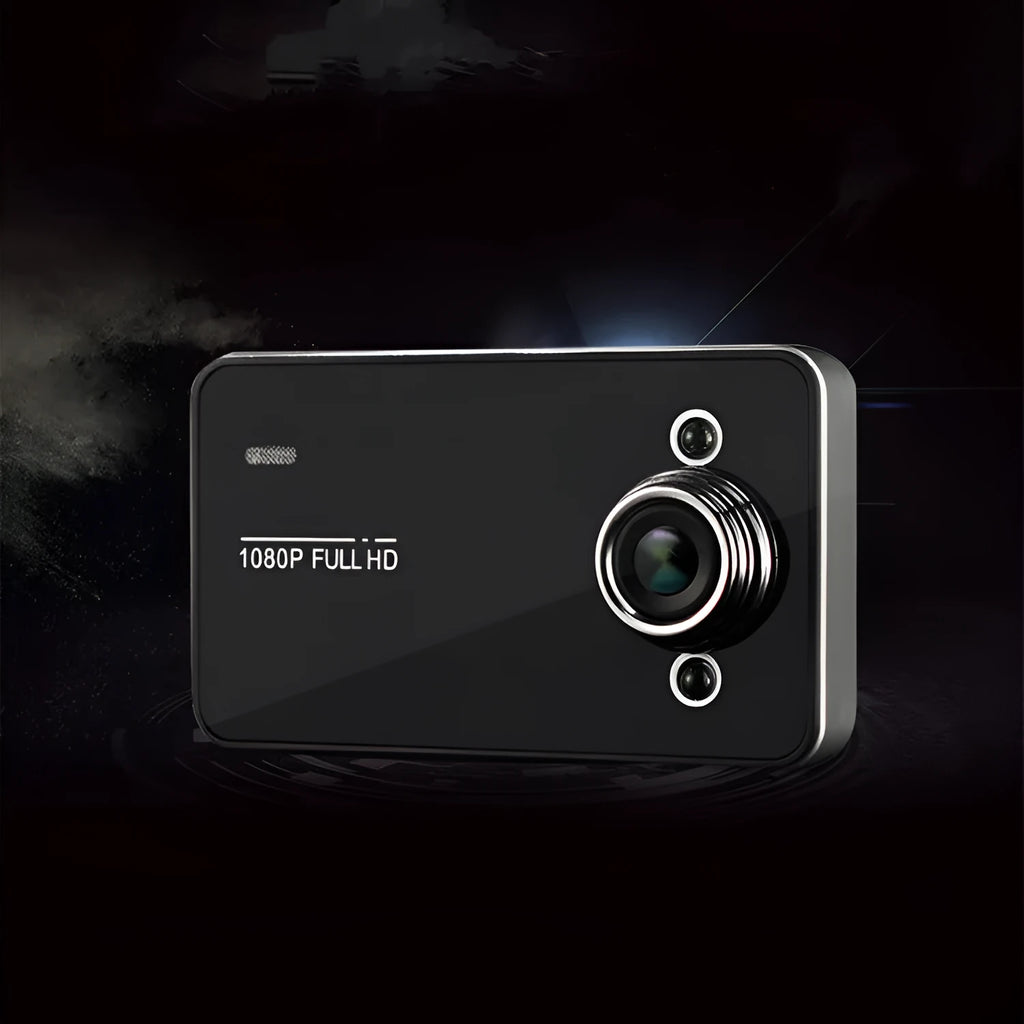 K6000 black hidden car driving recorder with 140 degree front lens mounted behind rearview mirror
