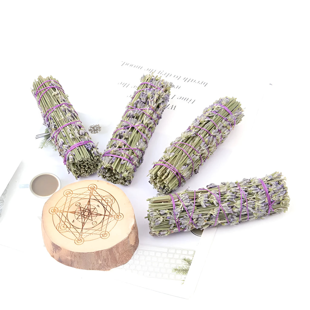 Lavender-scented natural dried flower aromatherapy stick, approximately 4 inches long