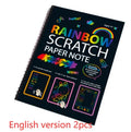 Children's large scratch art paper with colourful puzzle design revealed through scraping technique