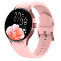 Black Bluetooth sport watch with round screen on wrist showing fitness metrics, IP68 waterproof rating for swimming.