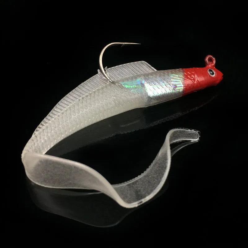 Creative simulation soft fishing lure 12cm with lead head and PVC body in pink colour option