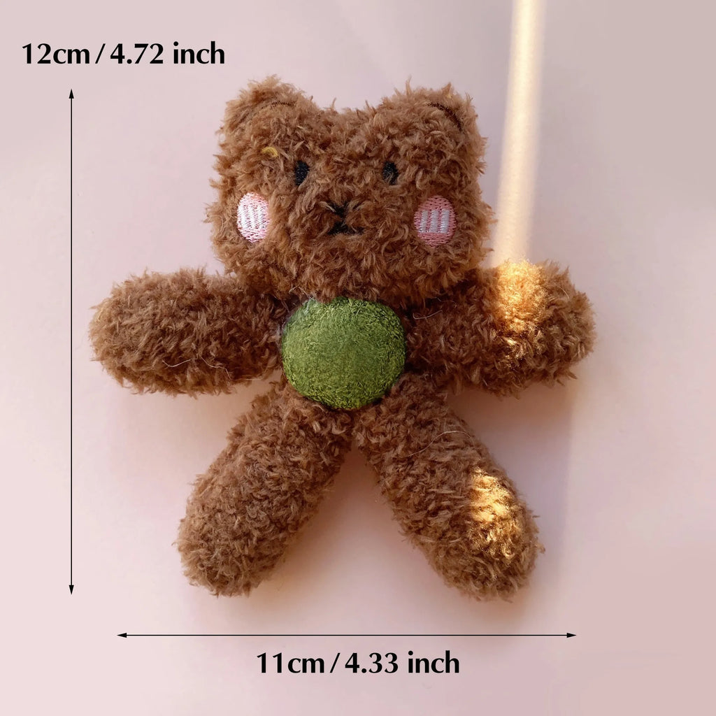 12.5cm catnip ball chewing toy in animal designs for feline dental play