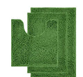Chenille long hair U-shaped three-piece bathroom toilet carpet set in modern simplicity style
