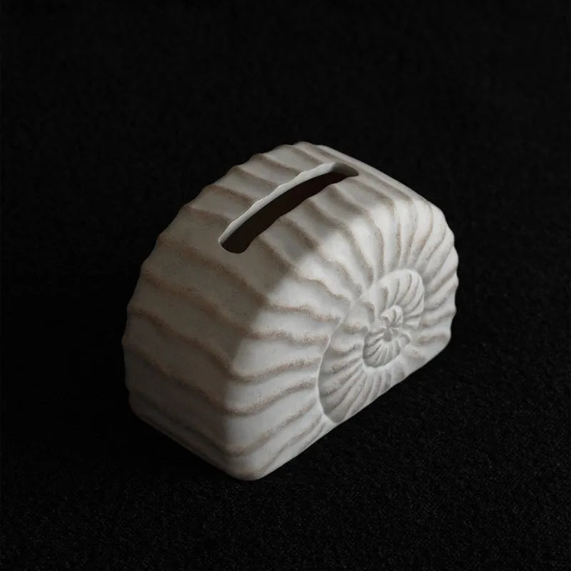 Resin tissue box cover with conch ramble design in modern simplicity style