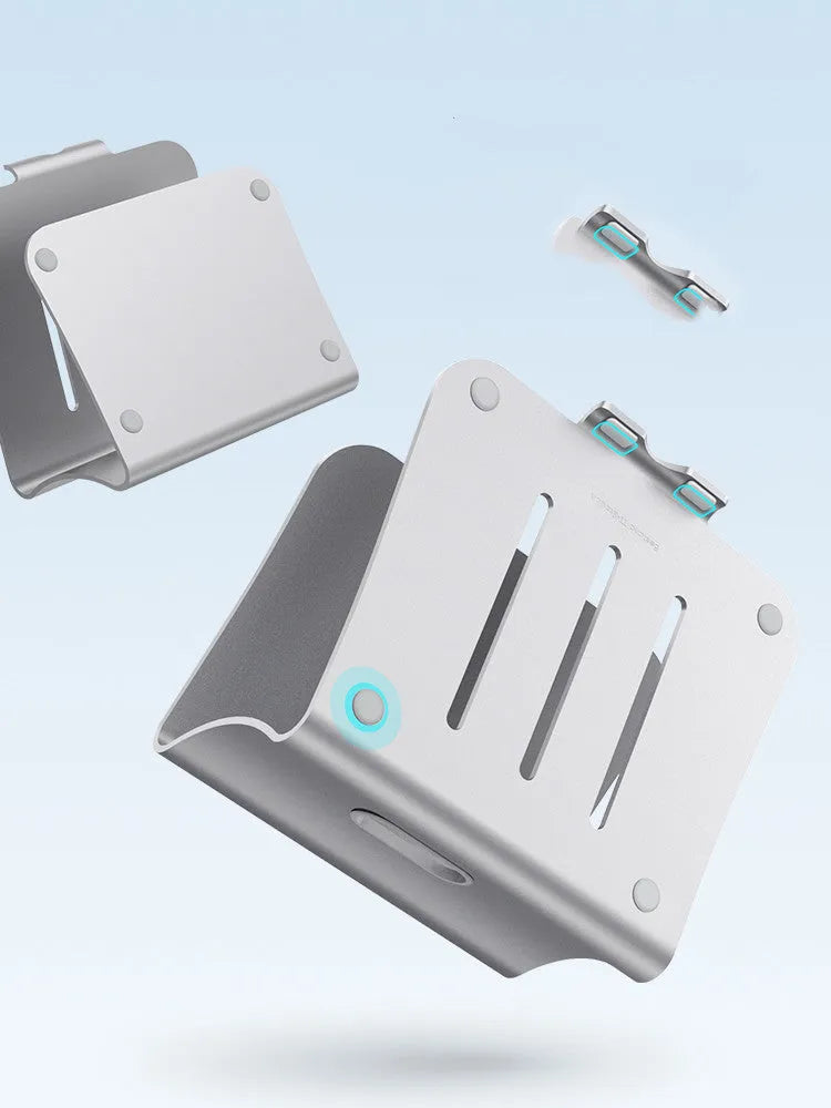 Aluminium alloy notebook cooling bracket with rotary mechanism in silver or grey colour