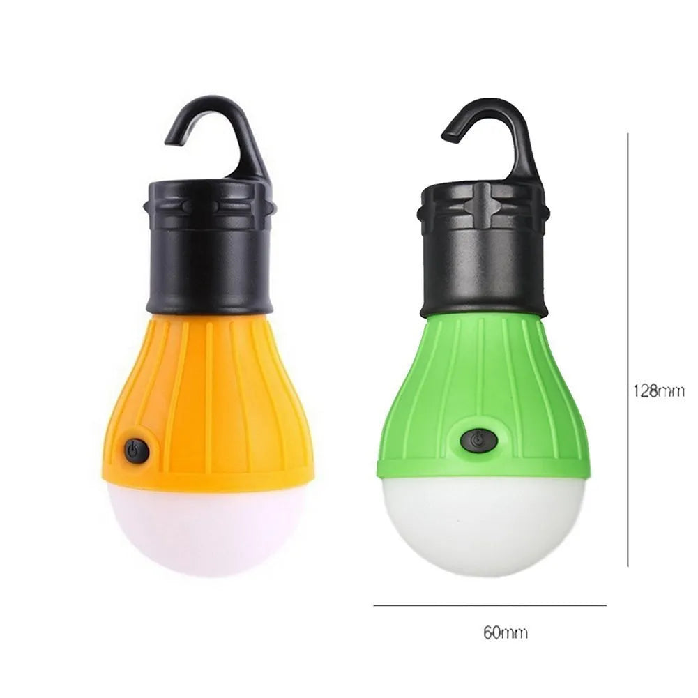 Portable camping lantern with hanging hook and 3 LED lights in blue colour