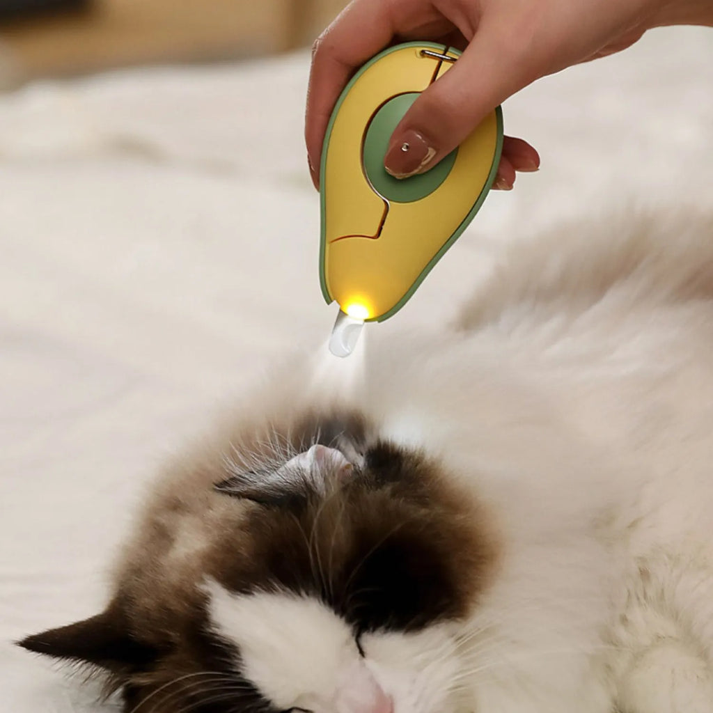 Green LED pet nail clipper for trimming small dog and cat claws