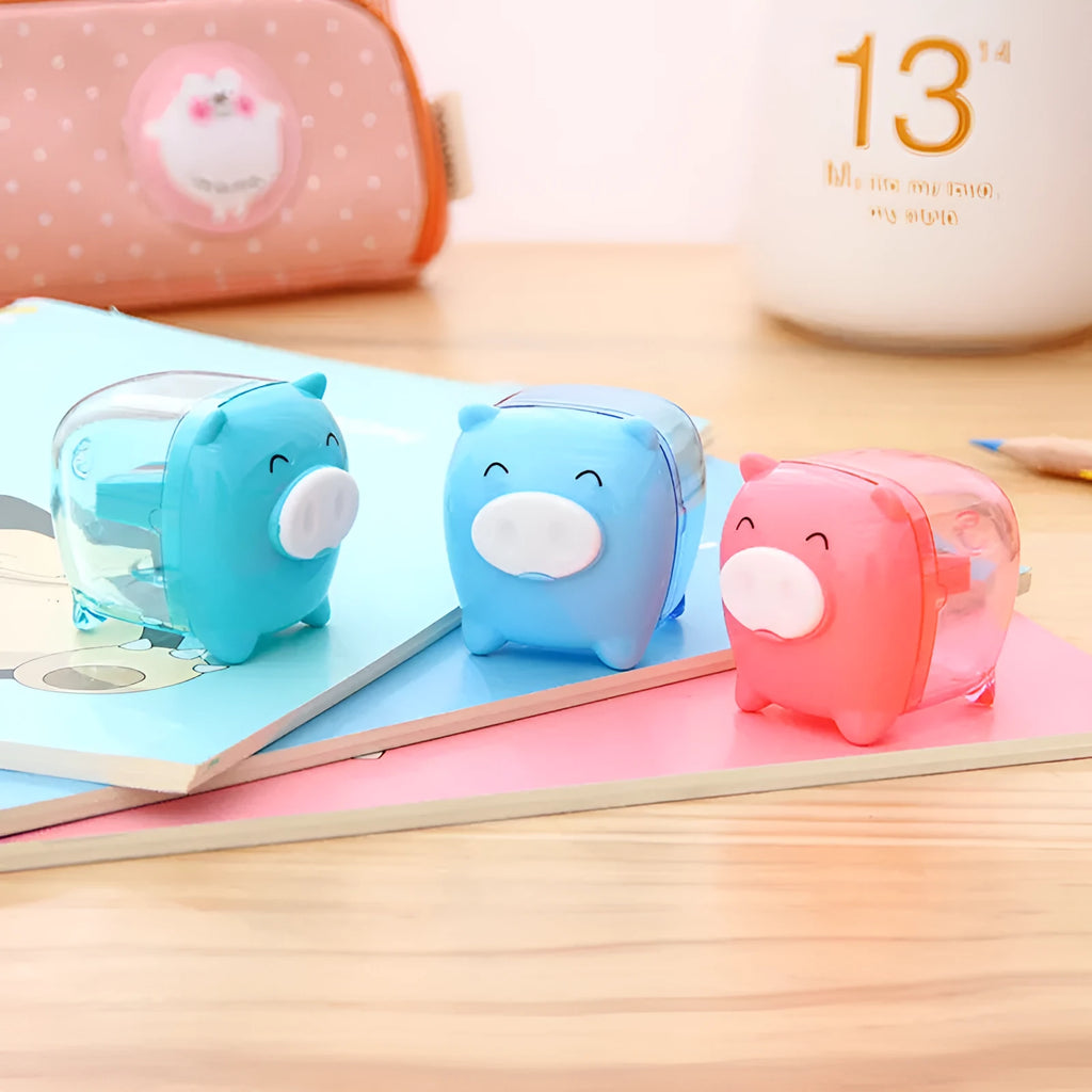 Deli 0557 manual pencil sharpener plastic animal shape mixed colour 48x38.2x41mm