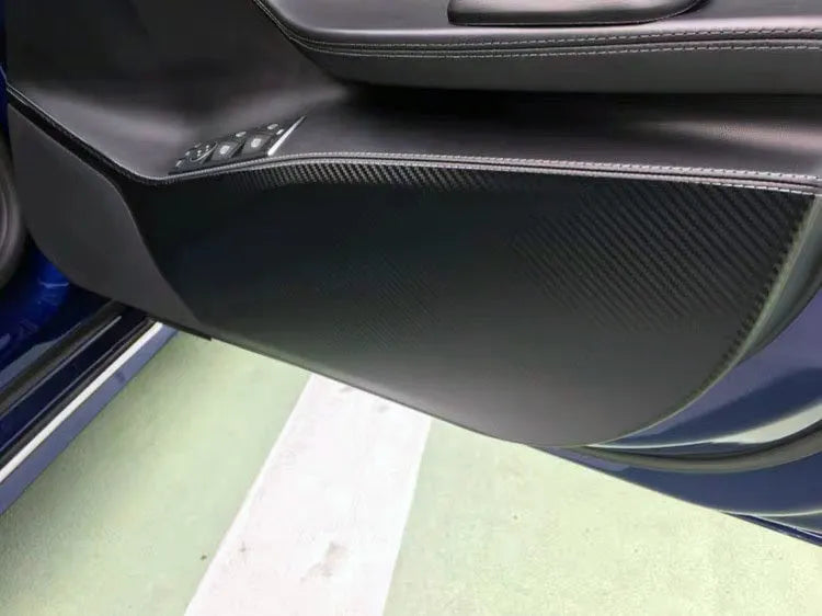 Carbon fibre protective film set for Tesla Model S door interior control areas